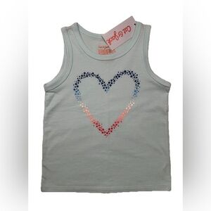 Cat & Jack Girl’s Heart Stars 4th of July Ligth Blue Sleeveless Shirt